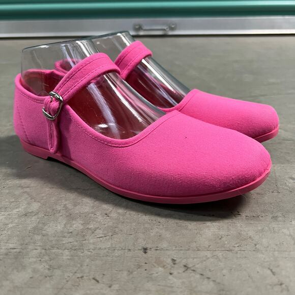On Your Feet US 5.5 VINTAGE Y2K Kung Fu Womens Pink Mary Jane Buckle Strap Flats - Picture 2 of 11